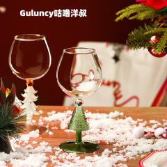 オリジナルデザインのアイデア手作りクリスマスツリーグラスプレゼントクリスマス装飾高級感グラス