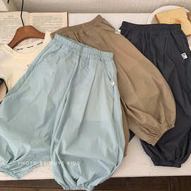 木野儿童服饰夏季a类九分裤湖州织里童装百搭休闲裤男女童防蚊裤