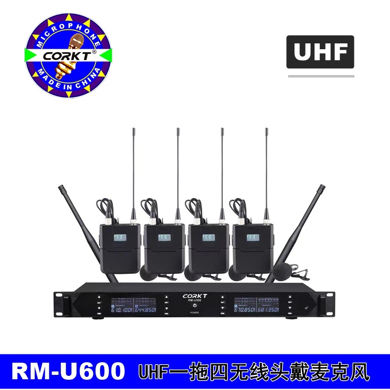 1 대 4 무선 UHF 마이크 200 주파수 홈 가라오케 야외 성능 휴대용 연인 클립 컨퍼런스 마이크
