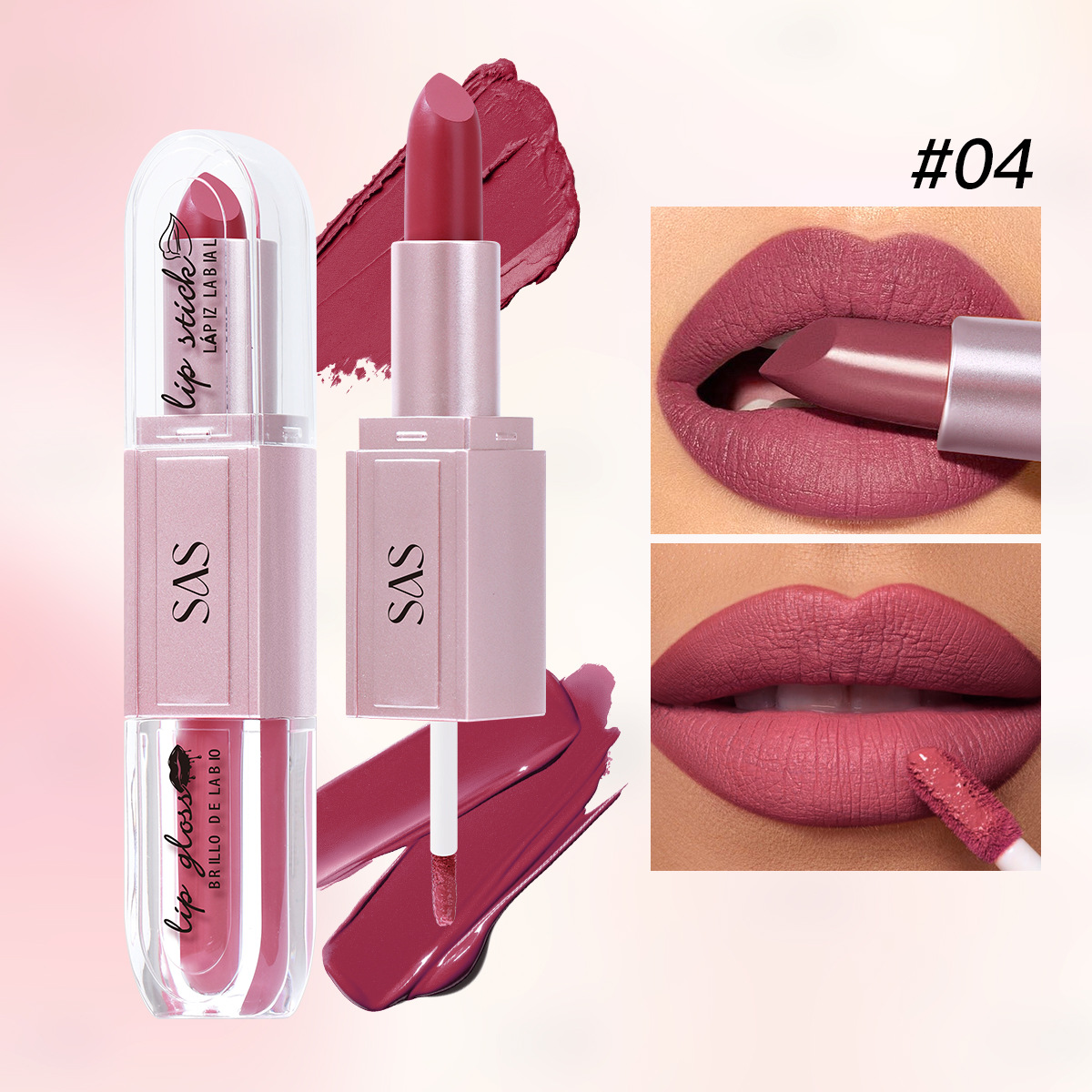 USHAS comercio exterior transfronterizo esmalte de labios terciopelo mate impermeable que no se desvanece lápiz labial largo SAC099