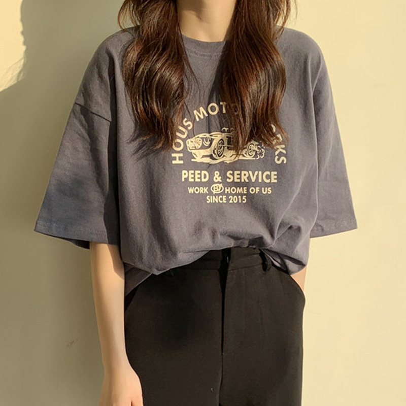 T-shirt estiva a maniche corte allentata da donna 2024 versione coreana nuova camicia base oversize in stile bf per donna_voghion.com