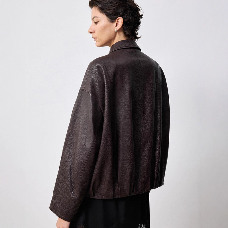 2025 New Autumn and Winter Lambskin Natural Texture Loose Foam Leather Short Jacket Sheepskin Leather Jacket for Women 2025 New Autumn and Winter Lambskin Natural Texture Loose Foam Leather Short Jacket Sheepskin Leather Jacket for Women