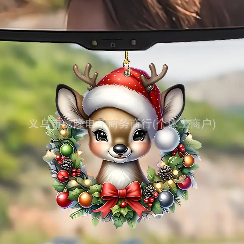 Nuevos productos de Navidad encantador ciervo decoración de vacaciones colgante plano transfronterizo colgante de espalda colgante de mochila image 1