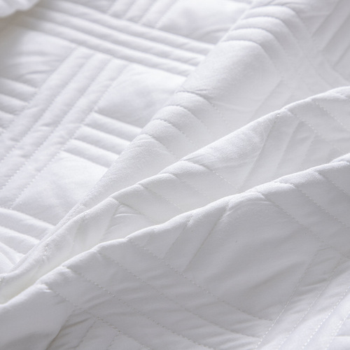 Pure cotton solid color quilted bed sheet star hotel Simmons protective pad anti-slip mattress cover height 30 close-fitting and breathable
