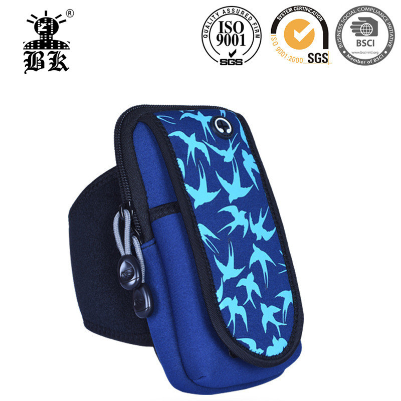 BK户外跑步手机臂包莱卡运动手包时尚卡通印花图案手腕包|ru