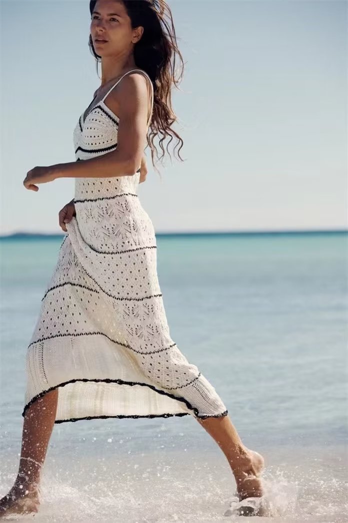 امرأة فستان عادي فستان الشمس هاواي البوهيمي حزام بأمتصاص بلا أكمام كتلة اللون فستان طويل ماكسي شاطئ بحر display picture 1