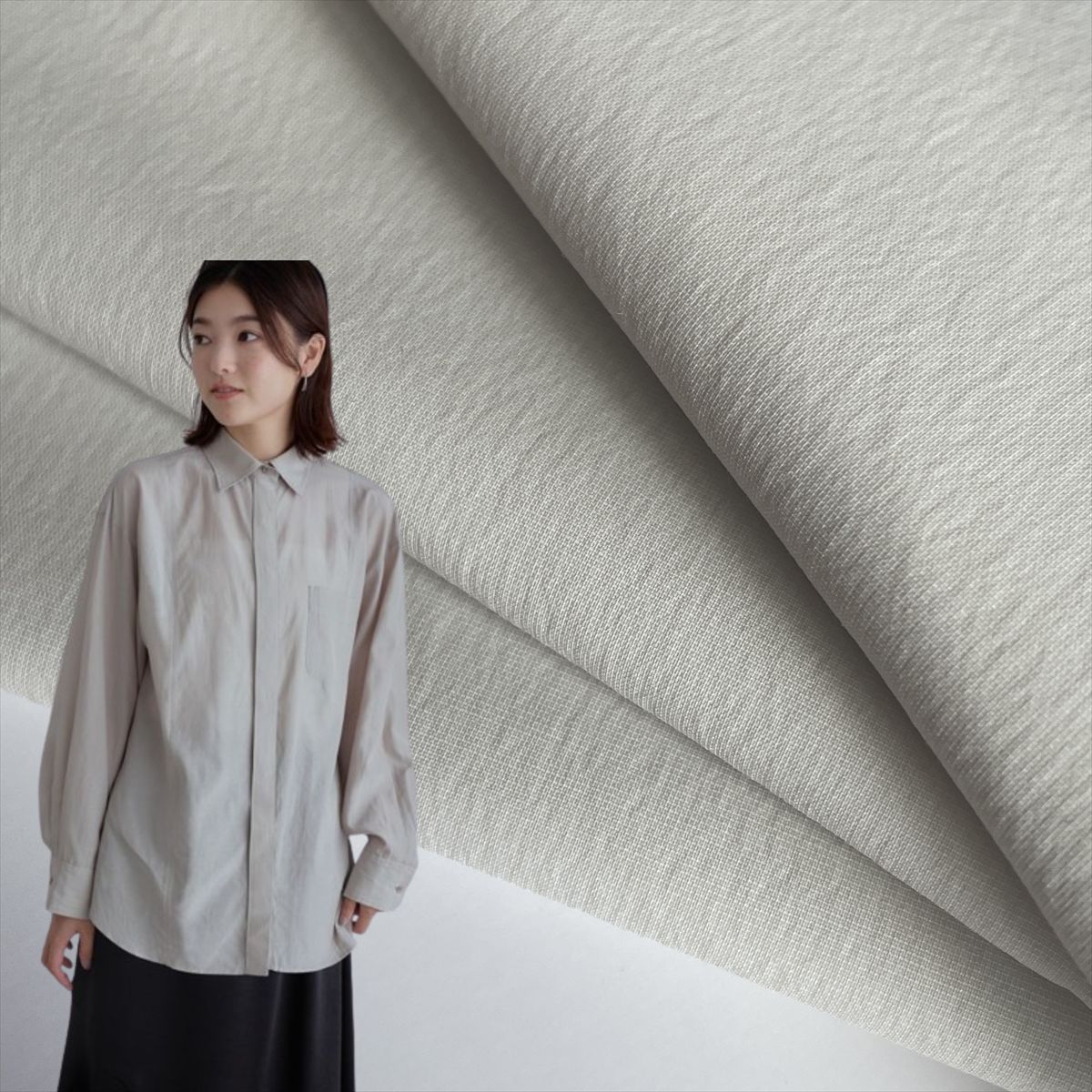 【新款热销】锦棉交织起皱弹力薄款时装休闲服连衣裙速干裤面料