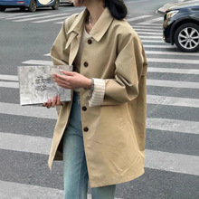 卡其色中长款风衣外套女2025年新款早春秋小个子高级感超好看韩系