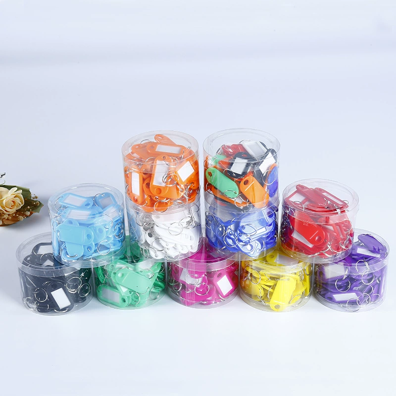 Завод в наличии креативный цветной пластиковый брелок для ключей PP классификационная карта багажная этикетка бренд пластиковый ключ бренд оптовая продажа