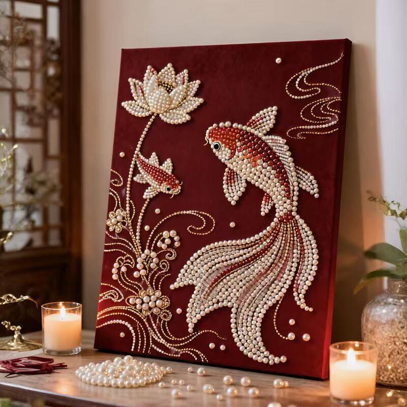 Chinese New Style Pearl Painting DIY Diamond Embroidery Creative Handmade Gift Hollow Photo Frame for Friends Material Package Wholesale