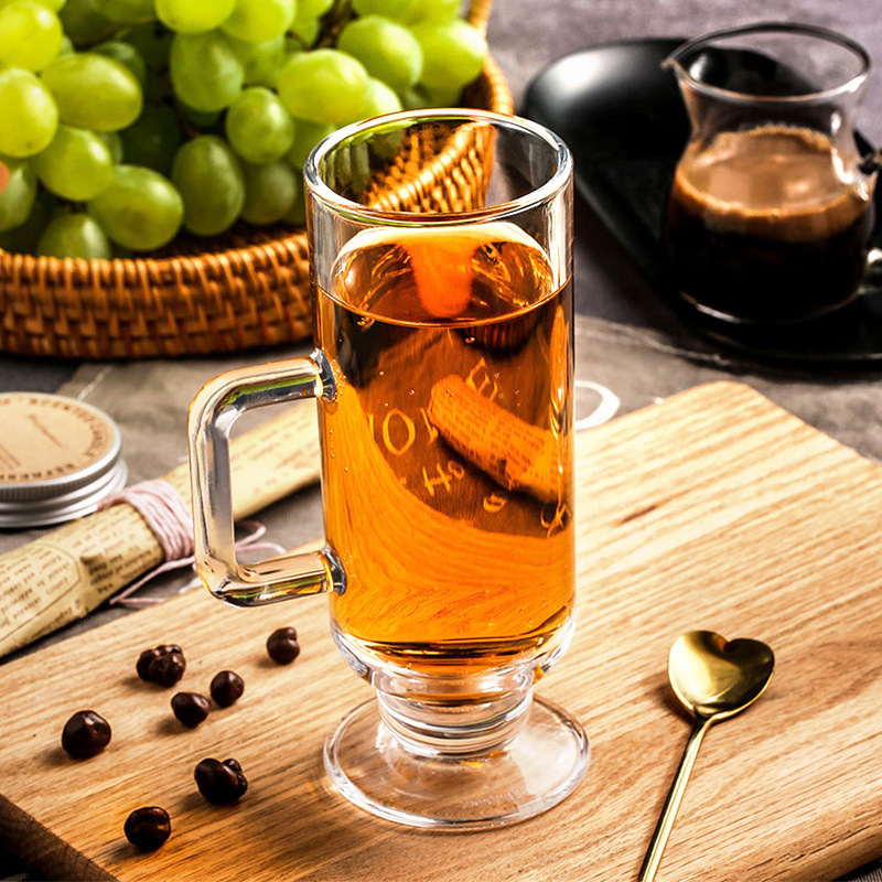 Lizon creativo taza de café irlandesa alta taza de té de leche caliente taza de jugo de vidrio transparente se puede imprimir logotipo