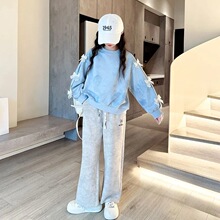 女童秋装套装2025新款儿童早秋韩版大童女孩卫衣春秋款洋气两件套