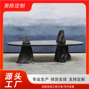 Personalized and Creative Customized Special-Shaped Imitation Stone Coffee Table Model Room Sofa Marble Countertop Side Table Corner Table