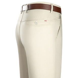 Brand Casual Pants Middle-aged and Elderly Men's Mulberry Silk Casual Commuting Loose Mid-high Waist Solid Color Spring and Summer Pants Thin