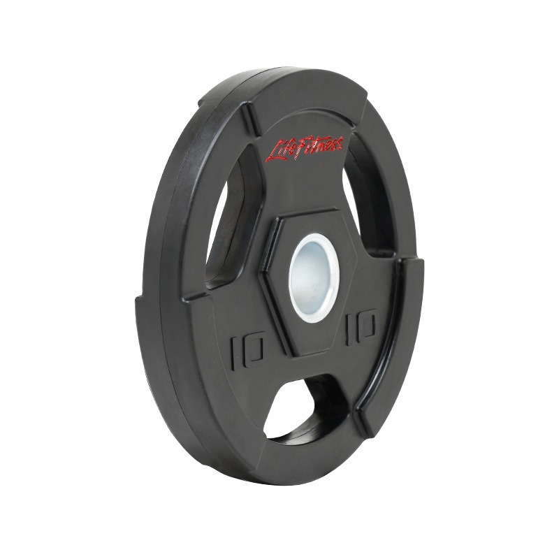 Barbell competitiva PU color envoltura barbell gimnasio fuerza comercial mano agarrar barbell volador profesional