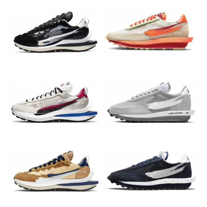 Foreign Trade Cross-Border Waffle Sacai 3.0 Collaboration Deconstructed Breathable Mesh Running Shoes for Men and Women, Height-Increasing Casual Sports Shoes