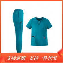跨境专供弹力速干洗手衣医生手术衣刷手服护士服工作服女套装代发