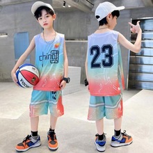 儿童篮球服套装中国风新款夏季童装男童运动小中大童速干无袖背心