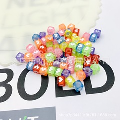 6 ミリメートルアクリル愛の文字と数字ビーズ diy アクセサリースクエアラウンドカラフルな手作りビーズルースビーズ卸売
