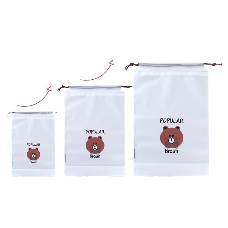 Bolsa de cordón calcetines bolsa de almacenamiento de ropa interior bolsa de cordón PE impermeable leche té embalaje transparente esmerilado bolsa de embalaje de tamaño pequeño