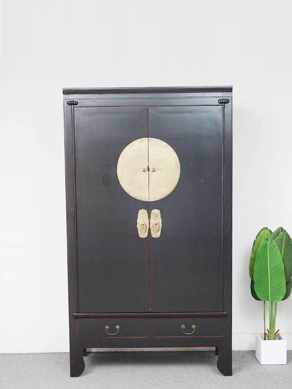 新中式简约立式大衣柜复古实木做旧卧室储物柜装饰柜古典多层家具