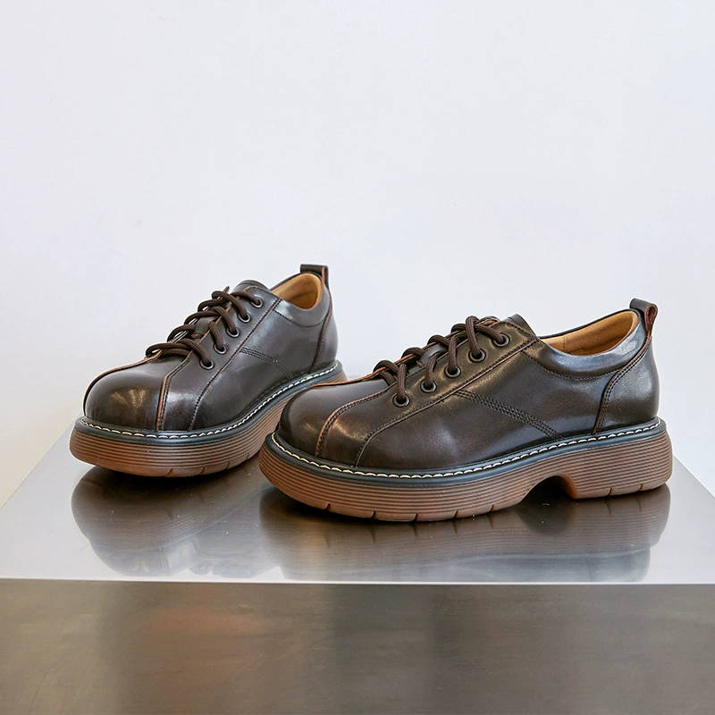 Красивые маленькие кожаные туфли Foot Power, Женская обувь в британском стиле, Новинка осени, 2023, одиночные туфли JK на толстой подошве, художественная повседневная женская обувь в стиле ретро