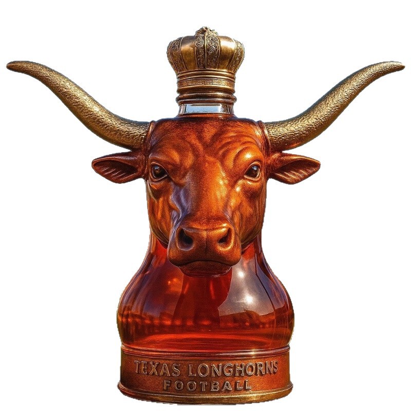 跨境新品摆件Longhorns Whiskey Bottle长角牛橄榄球队威士忌酒瓶|undefined