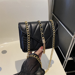女士純色簡約流蘇裝飾鏈條單肩斜挎包2023夏季通勤質感休閒小方包