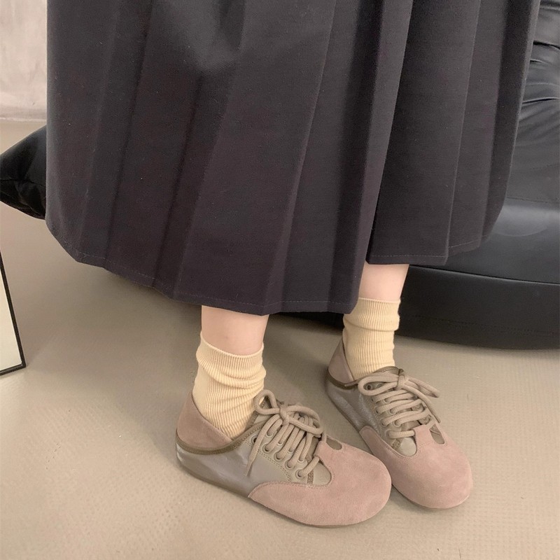 牛皮版！复古森系丑萌勃肯鞋女秋冬绑带休闲软底乐福鞋子厚底单鞋|undefined