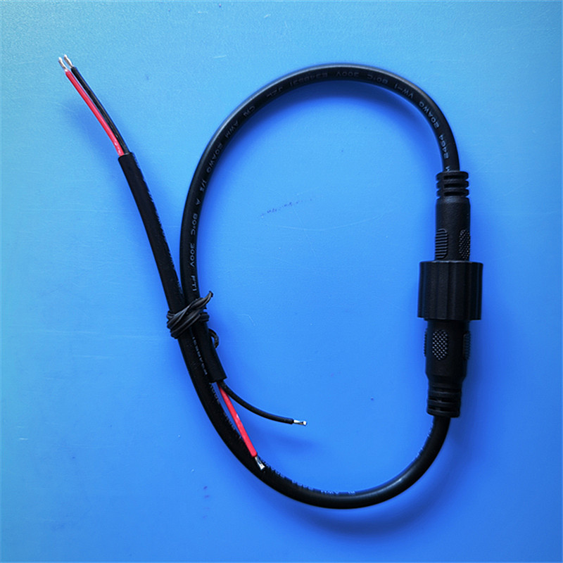 户外防水DC5521公母插头2芯电源线 黑色/白色 防水公母护套线