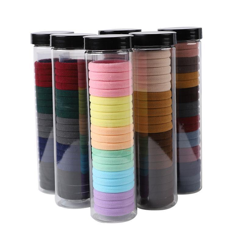 20 toalla enlatada banda de pelo alto elástico cuerda de cabeza sin costura moda banda de goma negra Shixi Cola de Caballo cuerda de pelo estilo coreano