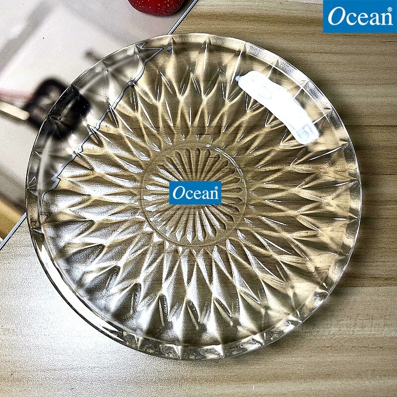 Ocean Imported Transparent Glass Plate Ouxin Small Plate Snack Plate Household Tableware Fruit Melon Seed Plate