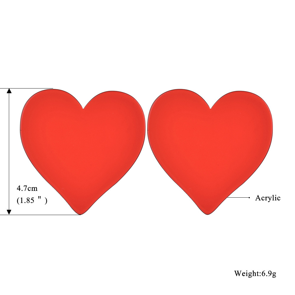 transparent heart hypoallergenic earrings