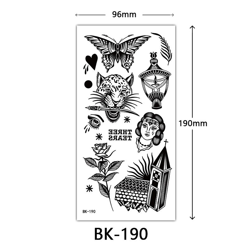 Tatuaje Temporal de Flores Boceto de Papel de Transferencia al Agua, Impresión por Transferencia de Agua, para Cuerpo image 196