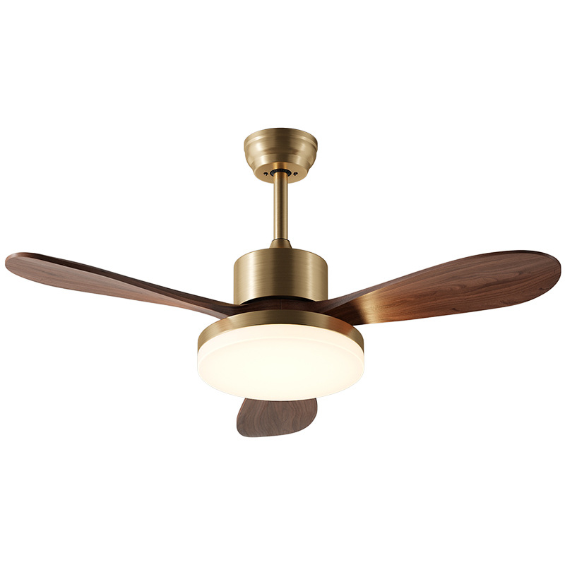 Ventilador de sala de estar lámpara de comedor retro silencioso viento gran dormitorio ventilador de techo lámpara de madera maciza nueva lámpara china 712L image 5