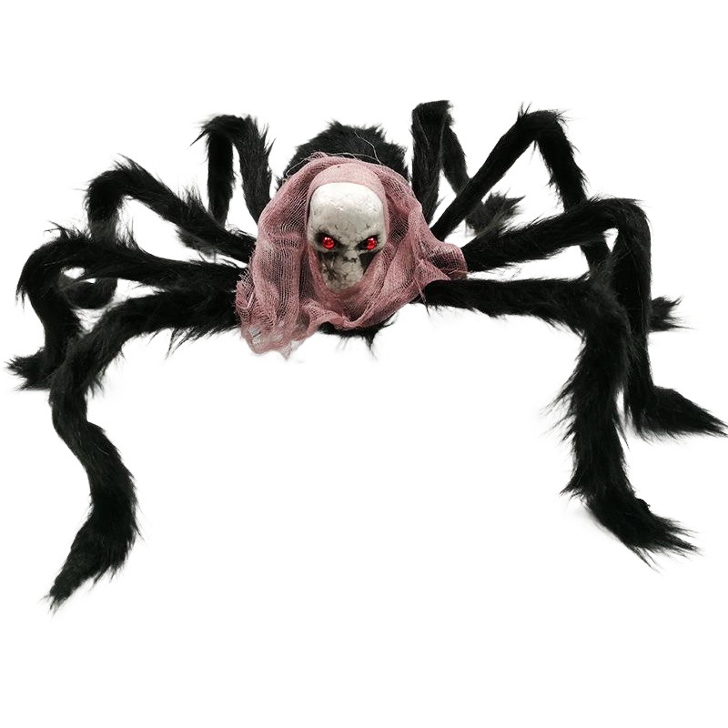 Decoración de Halloween araña fantasma Festival horror accesorios simulación cráneo araña grande 75cm felpa araña juguete