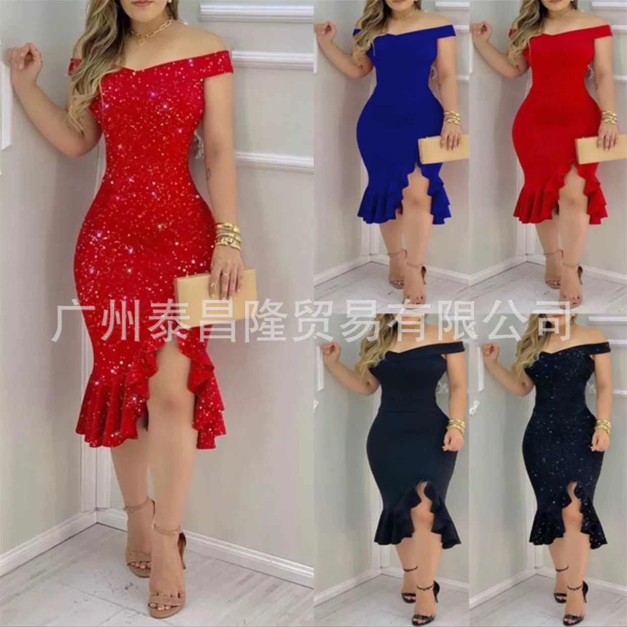 Wish Amazon Европейские и американские трансграничные новые женские облегающее платье