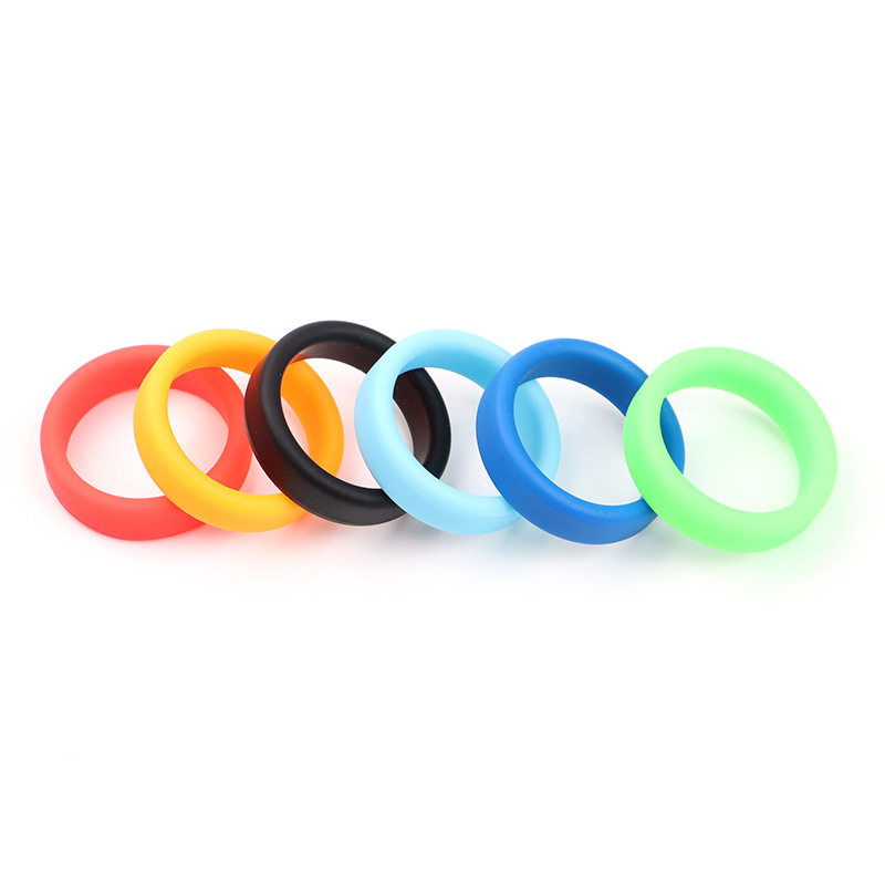 Silicone Locking Ring, Manual Non-Vibrating Penis Ring, Blue Large Fit, Couples Toy — detail image 5