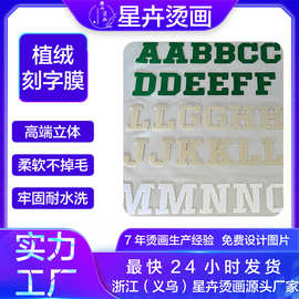 激光3d植绒刻字膜服装热转印烫画订制高端立体热转印植绒烫画定制