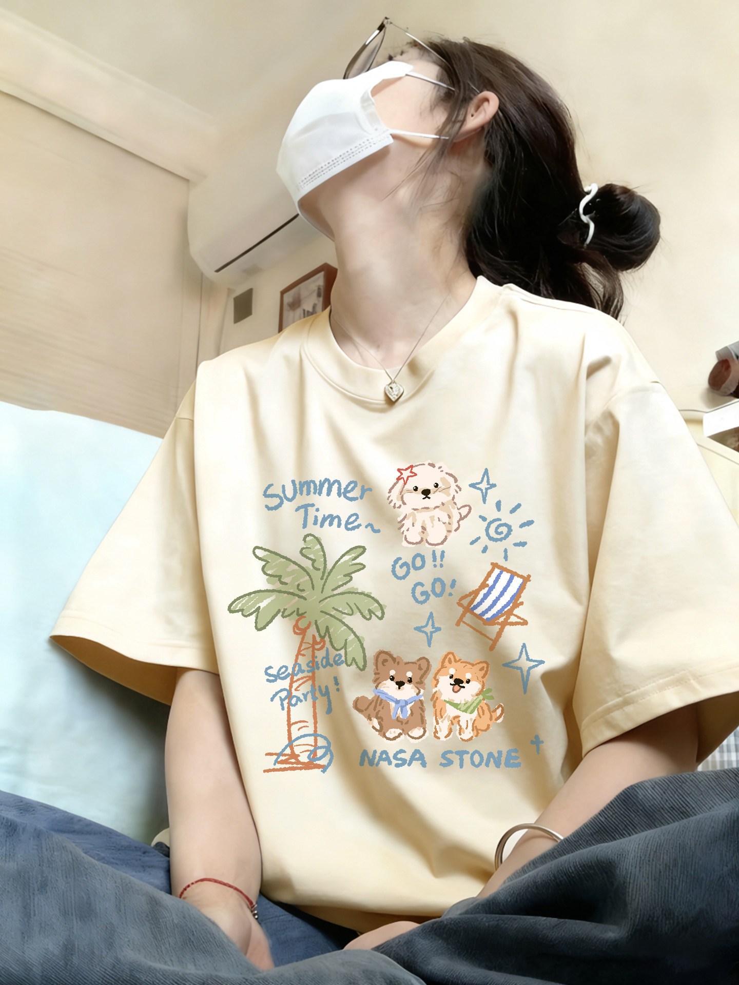 White and Gray Pure Cotton Short-Sleeved T-Shirt for Women 2026 New Popular Summer Korean Chic Top Loose Large Size T-Shirt 5
