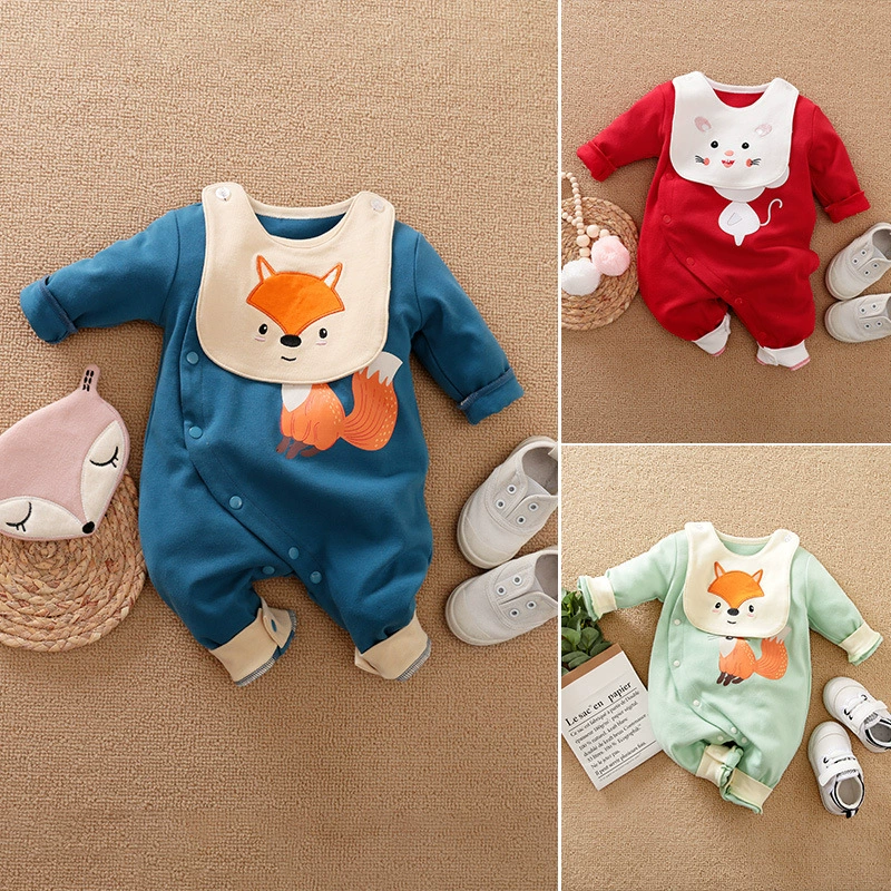 Осенняя хлопковая слюнявка для новорождённых, детский боди
