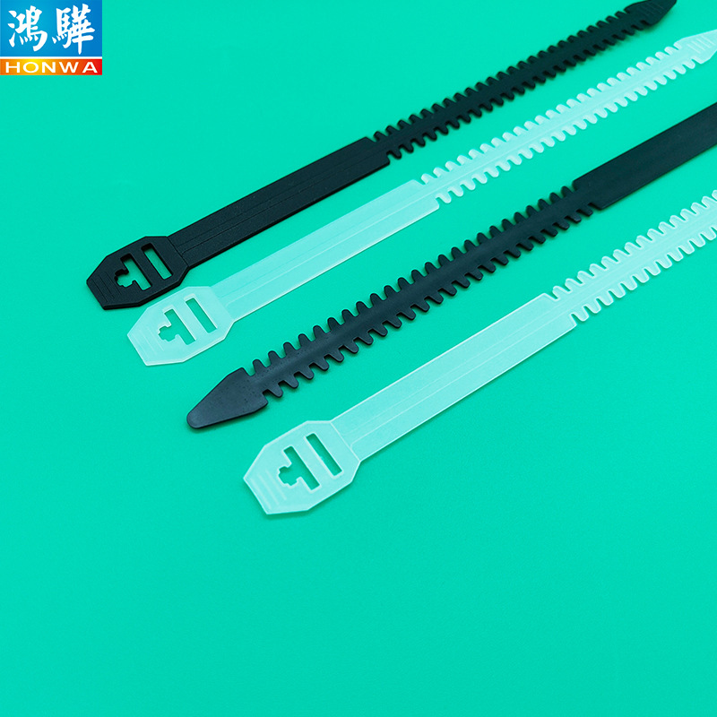 供应可循环使用鱼骨扎带 白色20cm园林pe电源线结束带 1000条/包