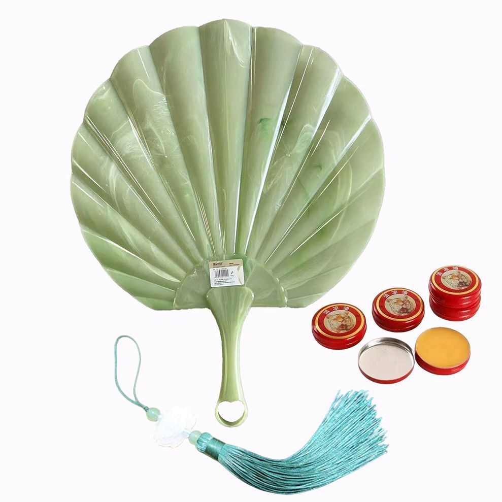 El nuevo ventilador de concha de jade de imitación es grueso y duradero, súper fresco, ventilador de viento antiguo, ventilador portátil de gama alta