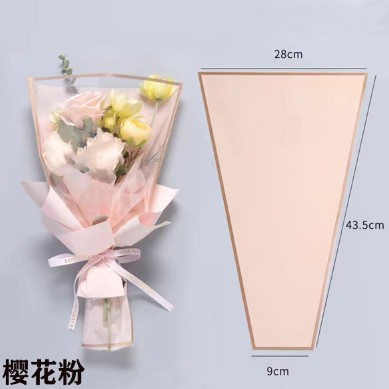 Papel de embalaje de flores para el día de la madre rosa transparente bolsa OPP material de embalaje de ramo impermeable bolsas de papel kraft múltiples