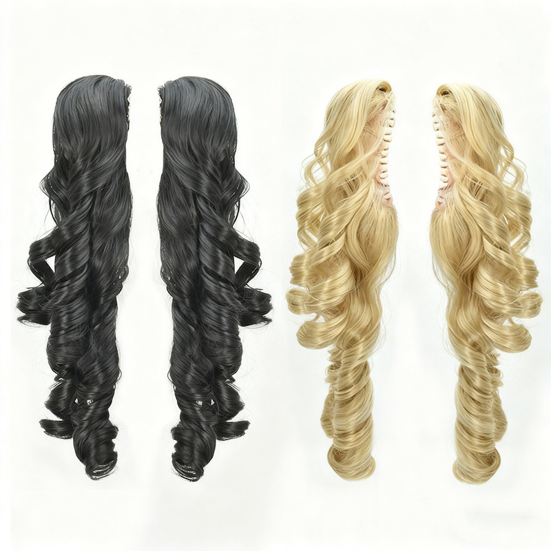 Wig Lolita Double Ponytail Wig Female Tiger Mouth Clip Doll Style Roman Curls Sweet and Cute Lolita Wig Wig Lolita Double Ponytail Wig Female Tiger Mouth Clip Doll Style Roman Curls Sweet and Cute Lolita Wig