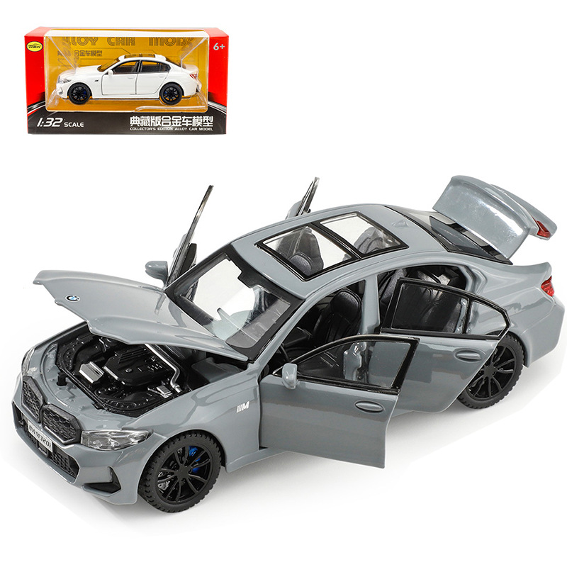 Zhongyuanxing 1/32 bmw 320I aleación coche modelo deslizante sonido y luz modelo de juguete simulación de metal coche en caja
