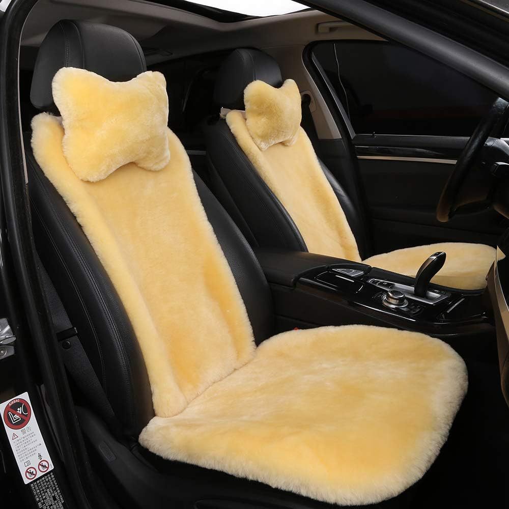 Car Cushion Winter Wool Single Seat Cushion Real Wool Fur One-piece Single Seat Full Leather Cushion Car Cushion