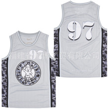 NBA#72 YELLOW BIGGIE#97 BADBOY SHINY男刺绣篮球服球衣运动背心