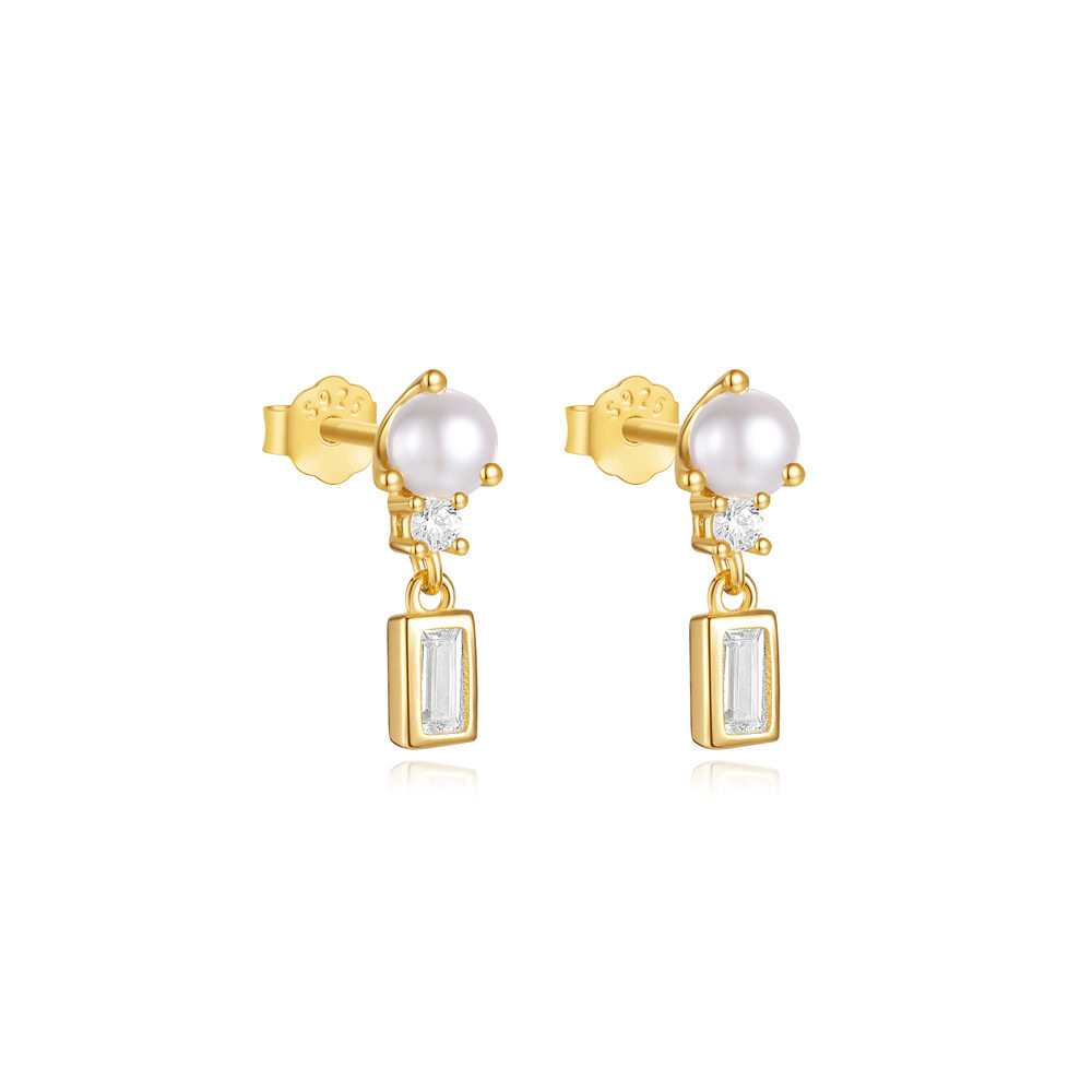 2g Weight 925 Sterling Silver Ear Needle Material Zircon Inlay Material Drop Earrings, Ear Studs Classification 1 Pair Quantity Holiday, Daily Occasion 925 Sterling Silver Material Geometric, Star Pattern All Seasons Season Women's Gender Polished Finish Elegant Style 1 Pair 925 Sterling Silver Geometric Star Zircon Drop Earrings Ear Studs 14