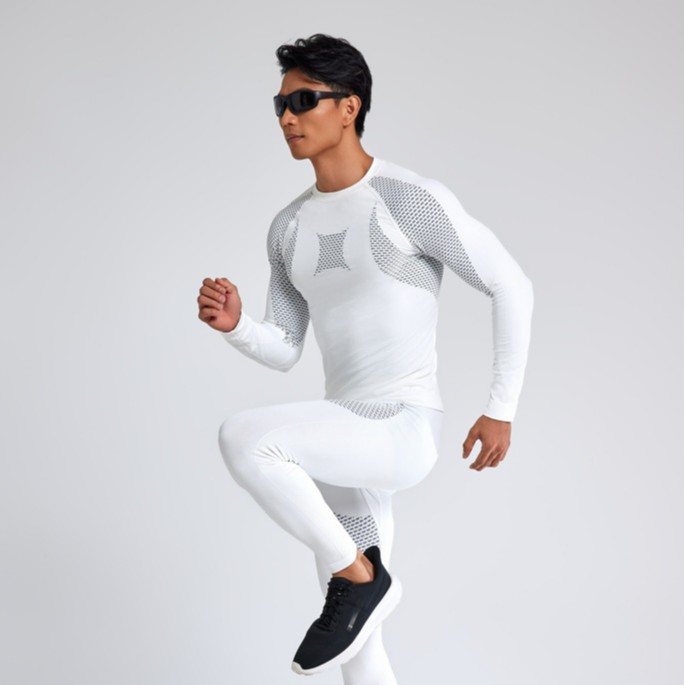 New Men's Crewneck Sports Thermal Underwear Outdoor Skiing Running Cycling Function Long Sleeve suit